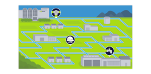 Suez's water filtration interactive application showcases the different stages of water filtration.