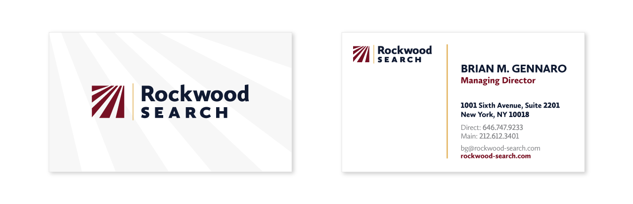 Rockwood Search business card design